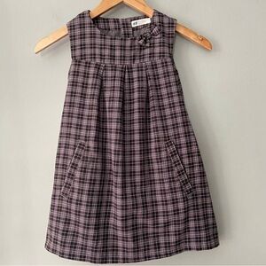 Plaid Pocket Pinafore Sz 5/6 Gray, Pink, & Purple